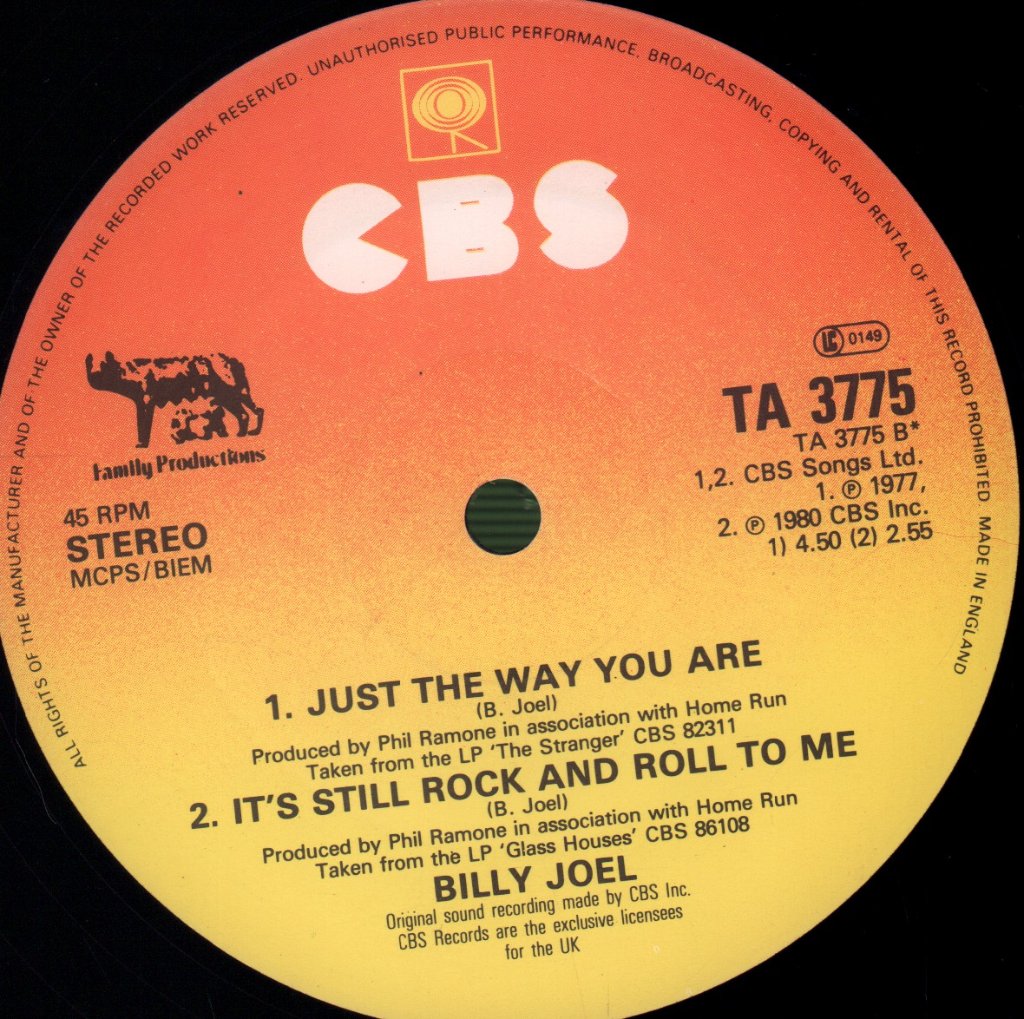 Billy Joel - Uptown Girl - 12 Inch
