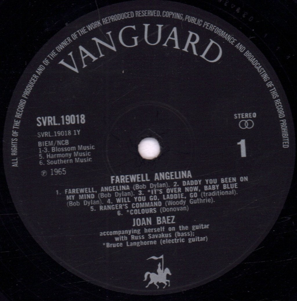 Joan Baez - Farewell, Angelina - Lp