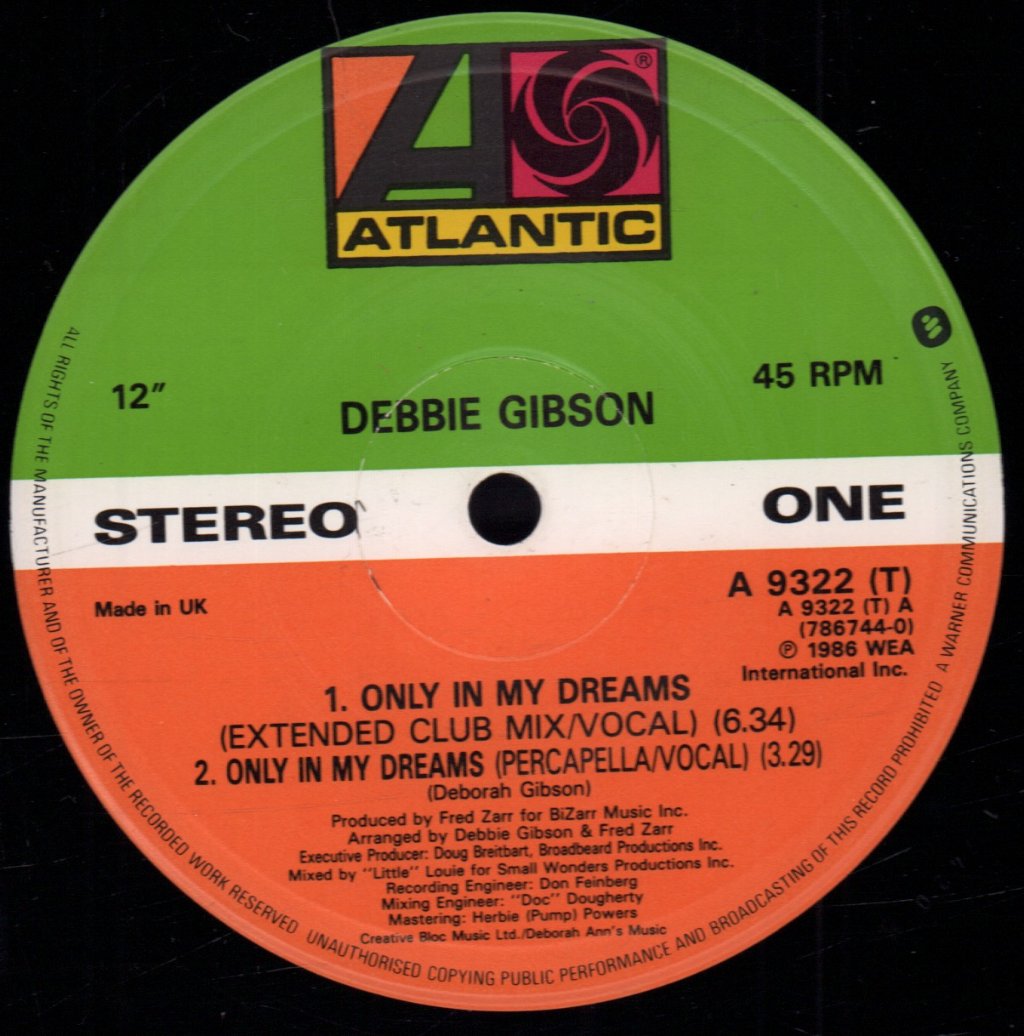 Debbie Gibson - Only In My Dreams - 12 Inch