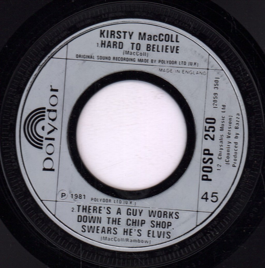 Kirsty MacColl - There's A Guy Works Down The Chip Shop Swears He's Elvis - 7 Inch