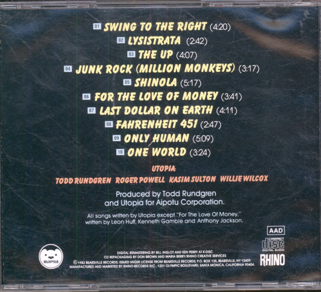 Utopia - Swing To The Right - Cd
