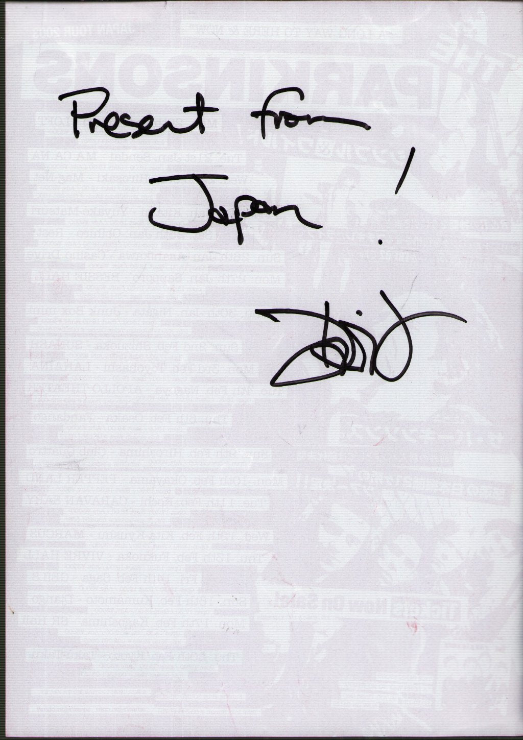 Parkinsons - A Long Way To Here and Now - Japan Tour 2003 - Flyer