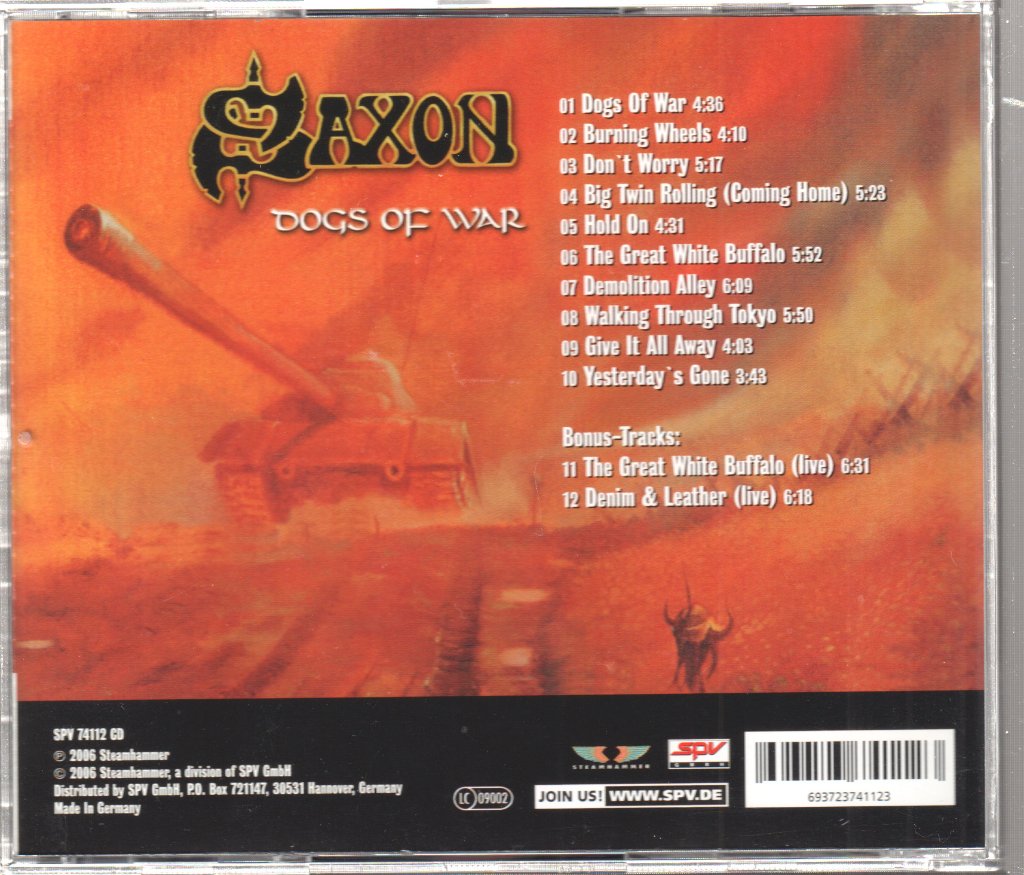 Saxon - Dogs Of War - Cd