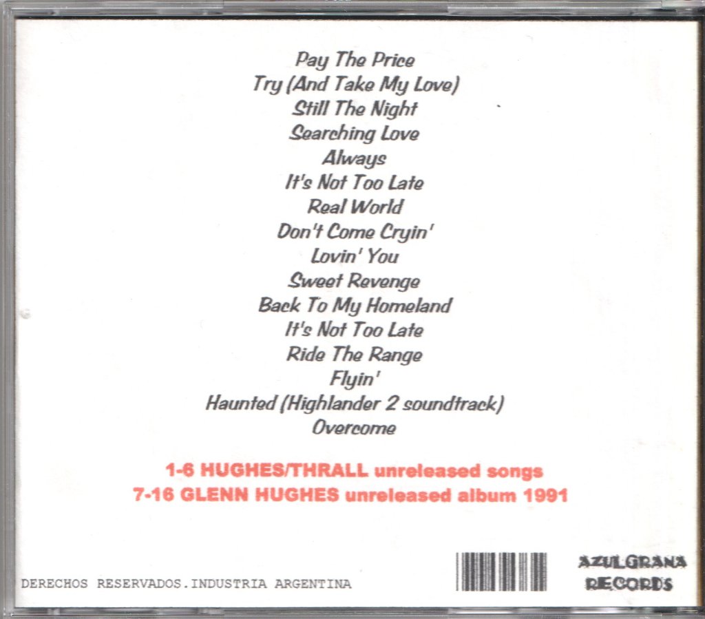 Glenn Hughes - White Soul Rockin' Black - Cdr