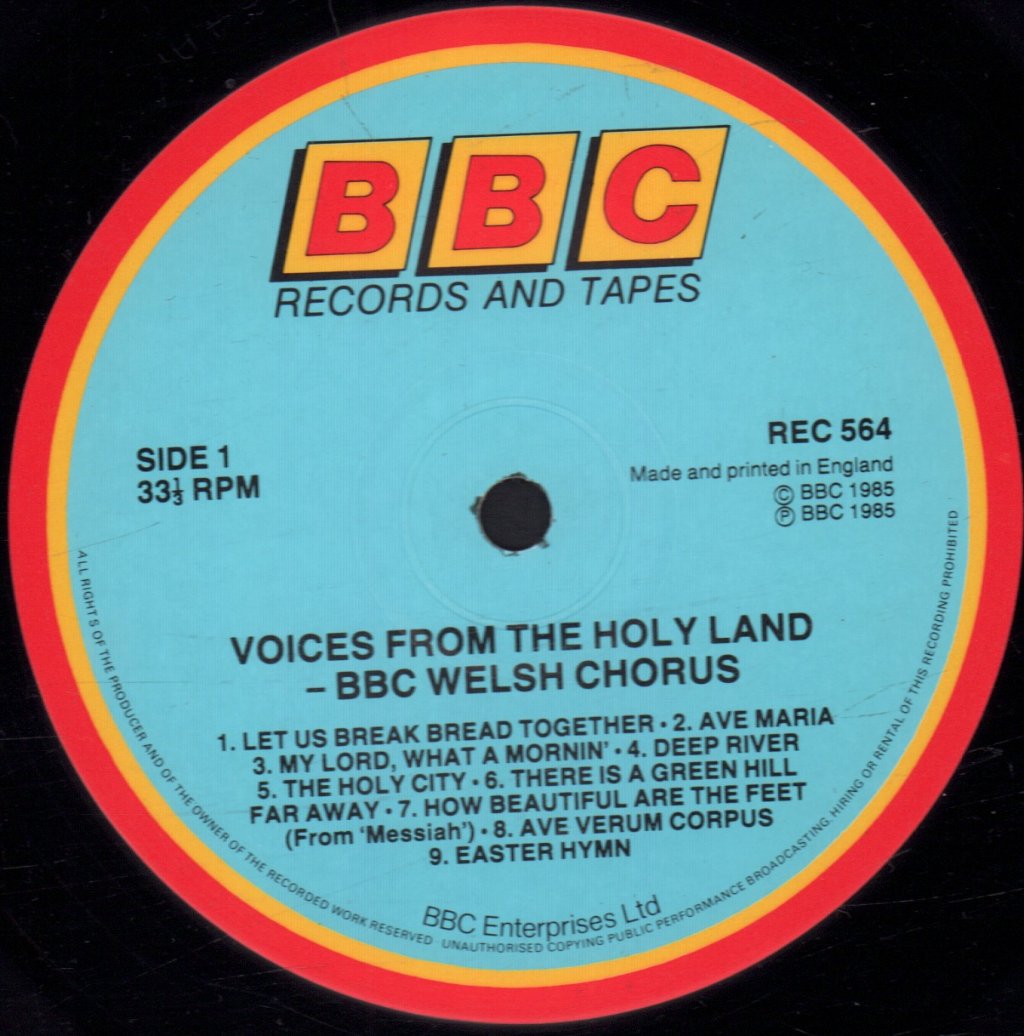 Bbc Welsh Chorus - Voices From The Holy Land - Lp