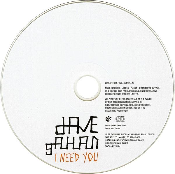 Dave Gahan - I Need You - Cd