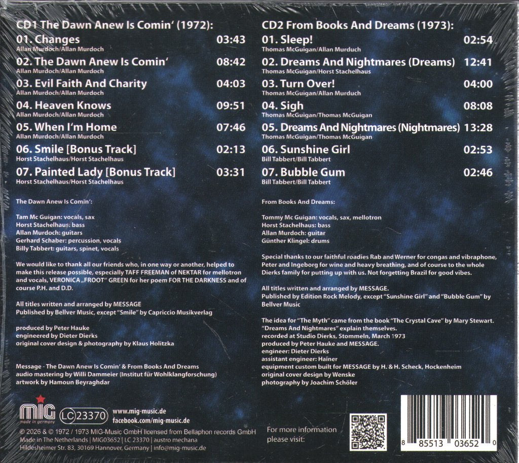 Message - The Dawn Anew Is Comin' & From Books and Dreams - Double Cd