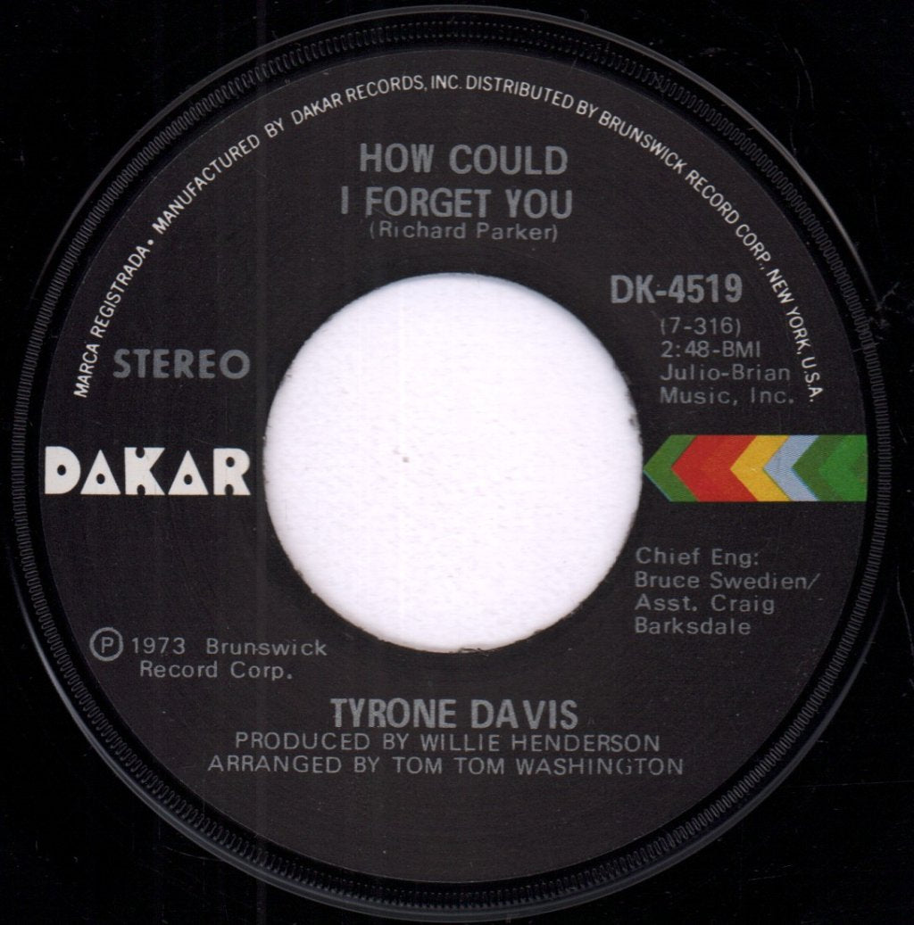 Tyrone Davis - Without You In My Life - 7 Inch