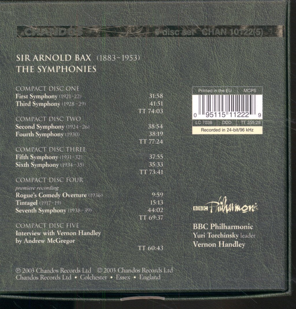 BBC Philharmonic, Vernon Handley - Bax - Symphonies - Cd Set