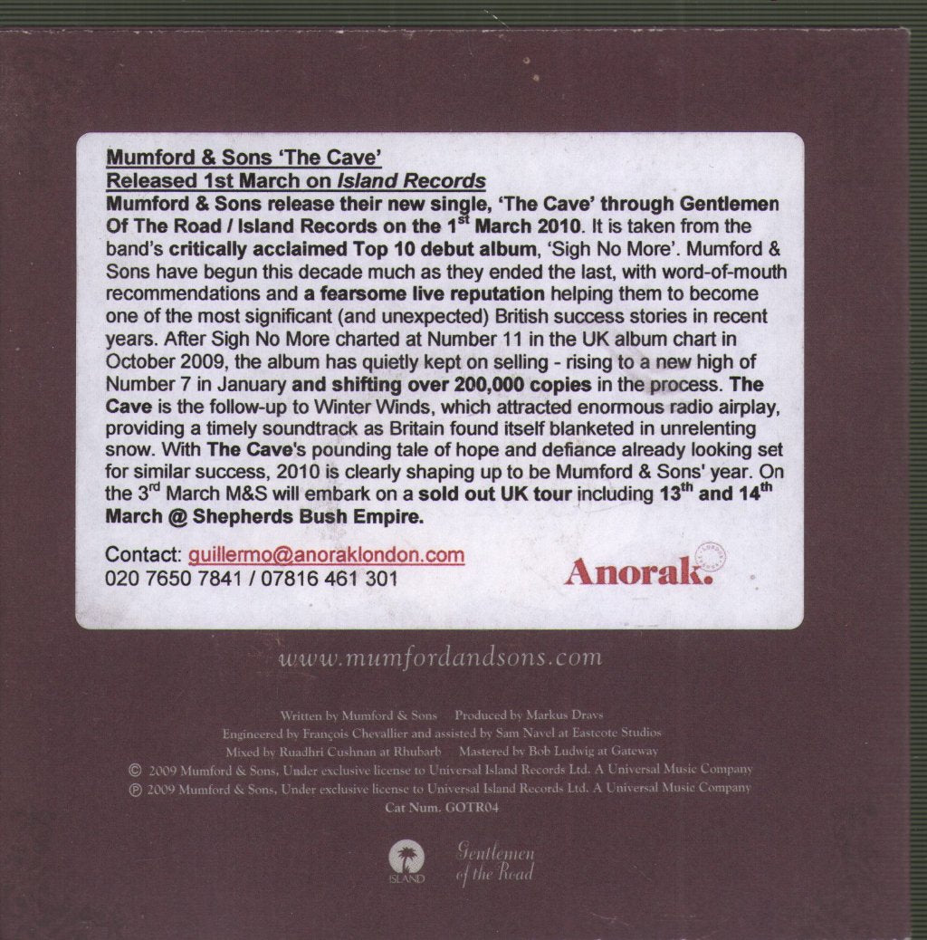 Mumford And Sons - Cave - Cd