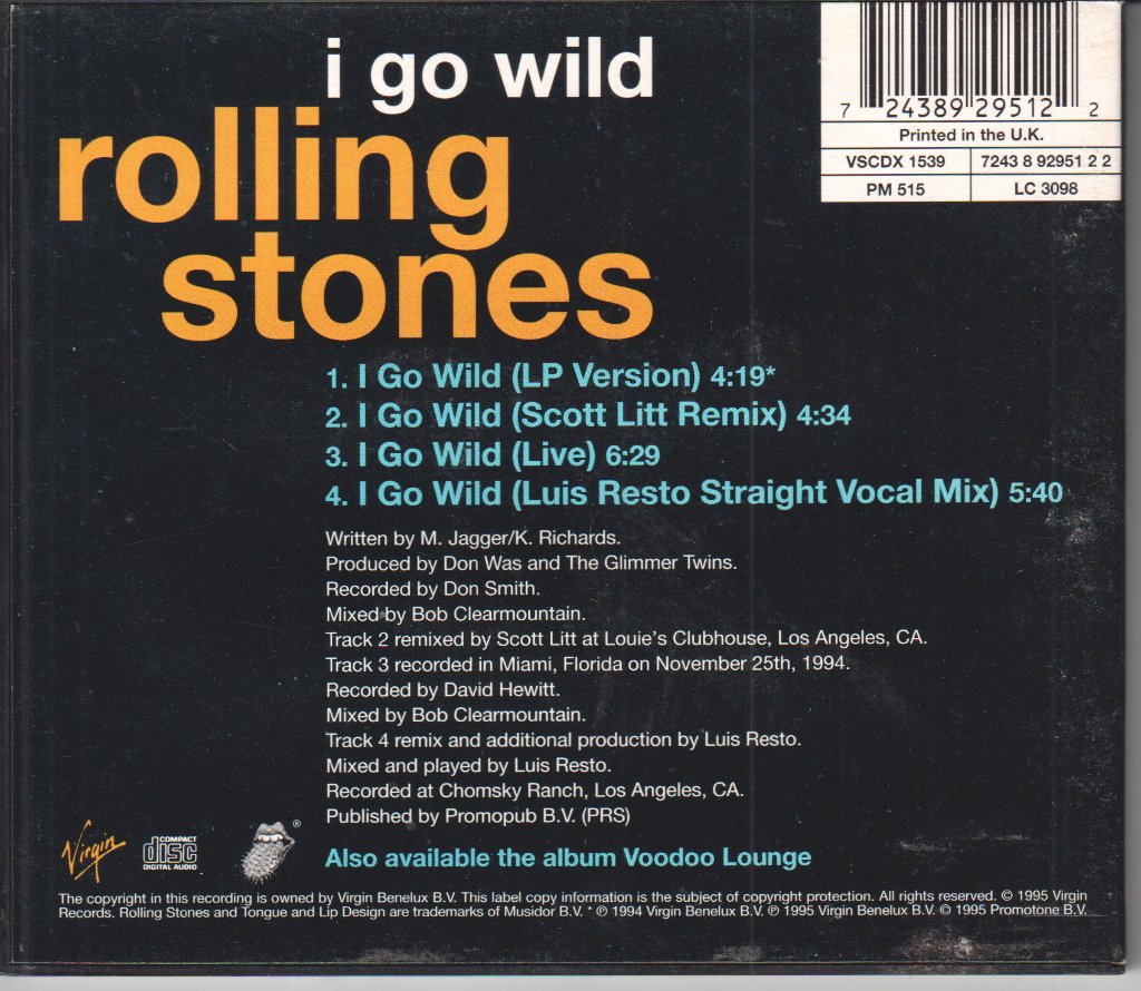 Rolling Stones - I Go Wild - Cd