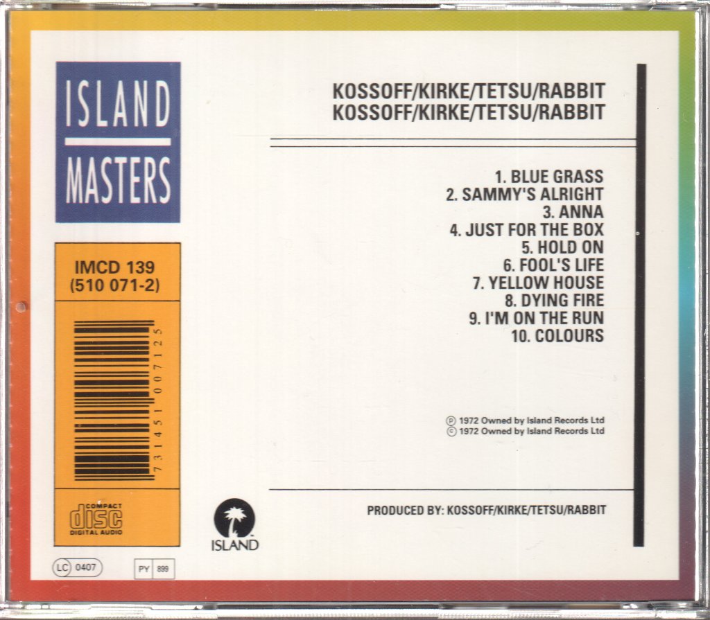 Kossoff, Kirke, Tetsu & Rabbit - Kossoff/Kirke/Tetsu/Rabbit - Cd