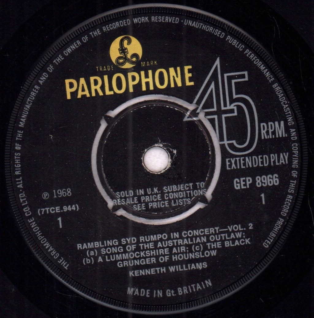 Kenneth Williams - Rambling Syd Rumpo In Concert Vol 2 - 7 Inch