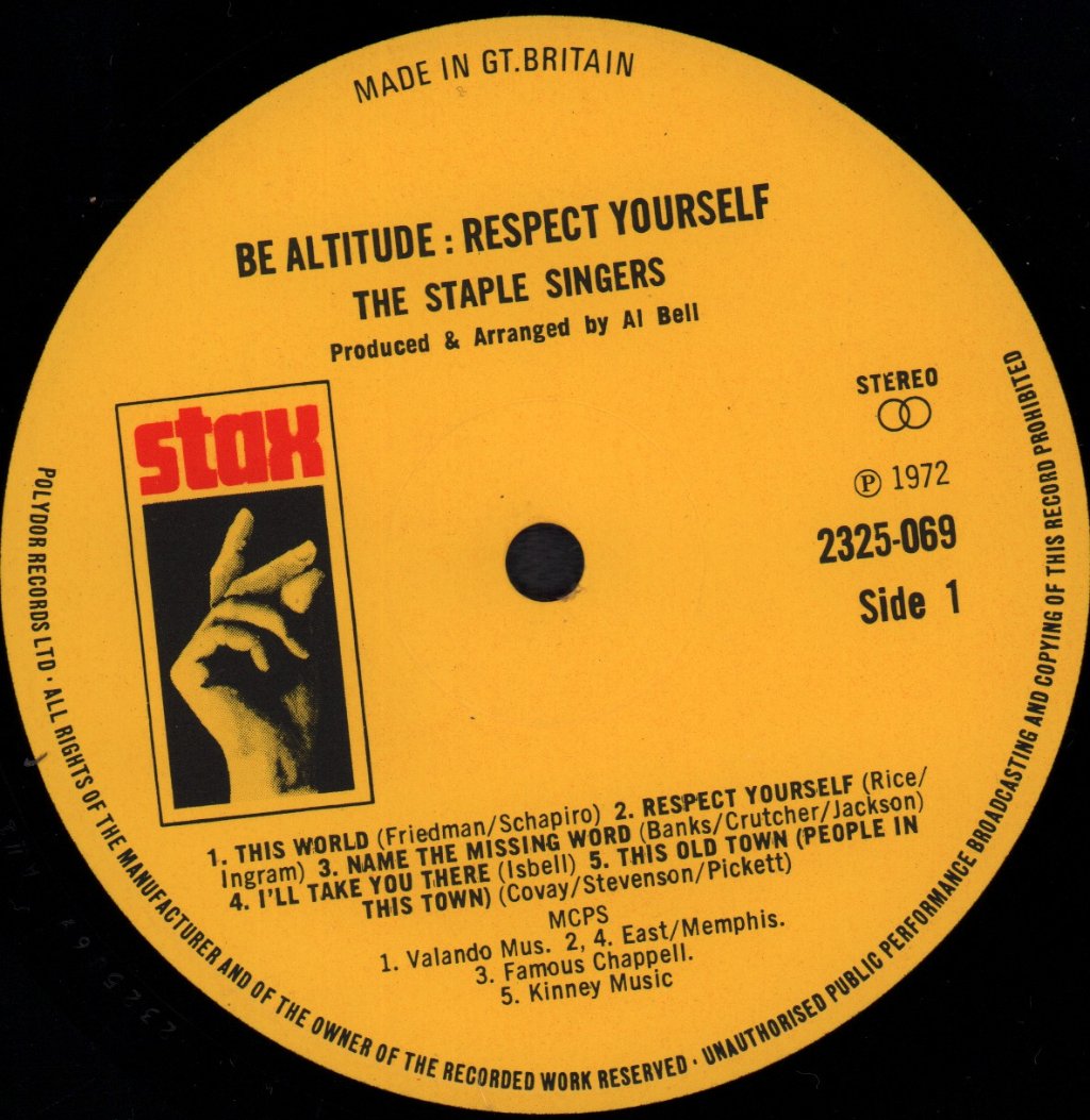 Staple Singers - Be Altitude Respect Yourself - Lp