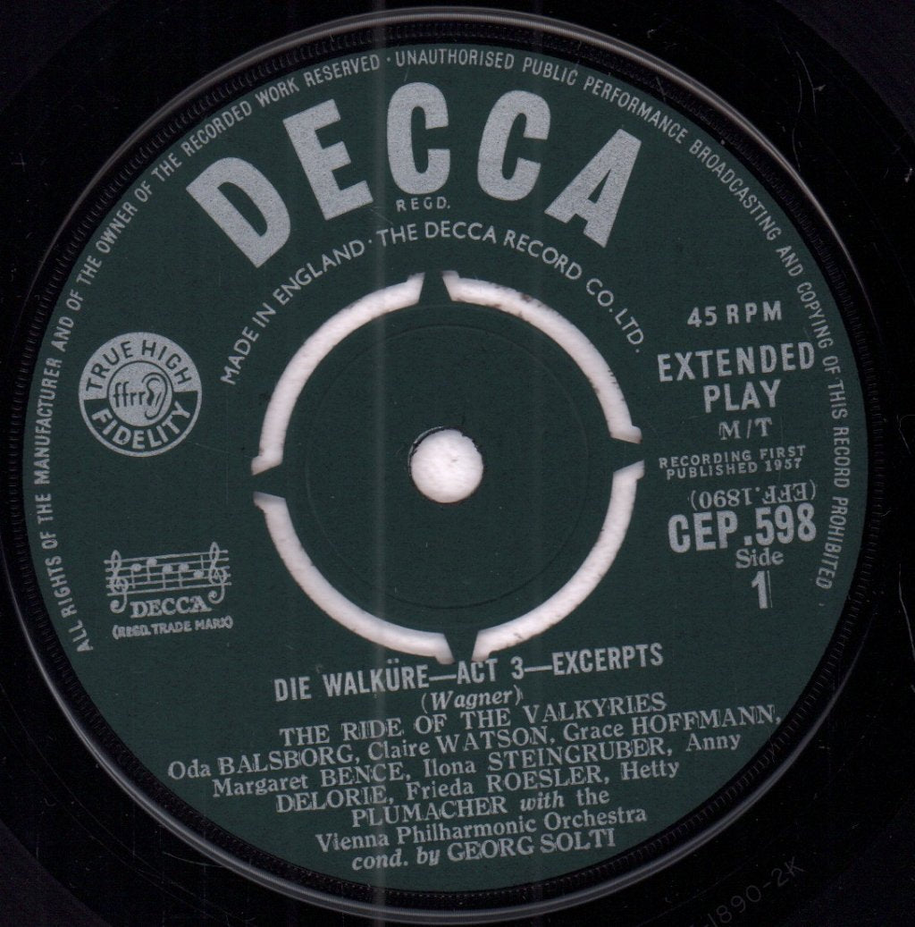 Vienna Philharmonic Orchestra - wagner die walkure act 3 excerpts - 7 Inch
