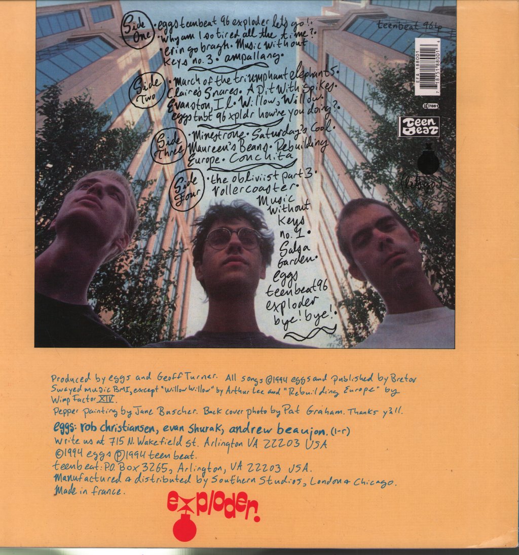 Eggs - Eggs Teenbeat 96 Exploder - Double Lp