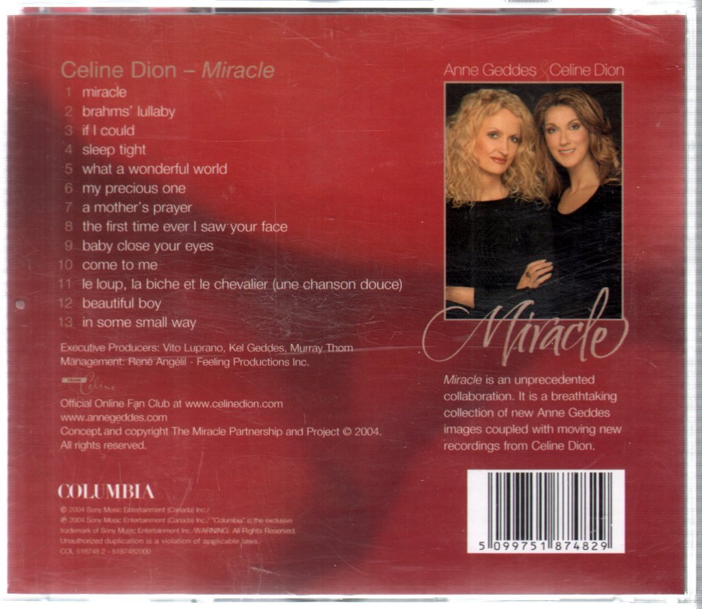 Celine Dion And Anne Geddes - Miracle - Cd