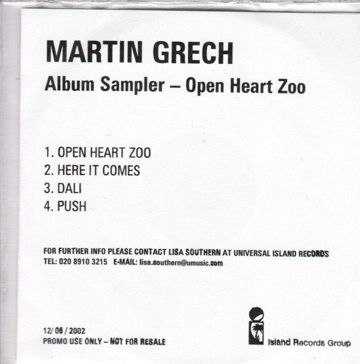Martin Grech - Open Heart Zoo - Cdr