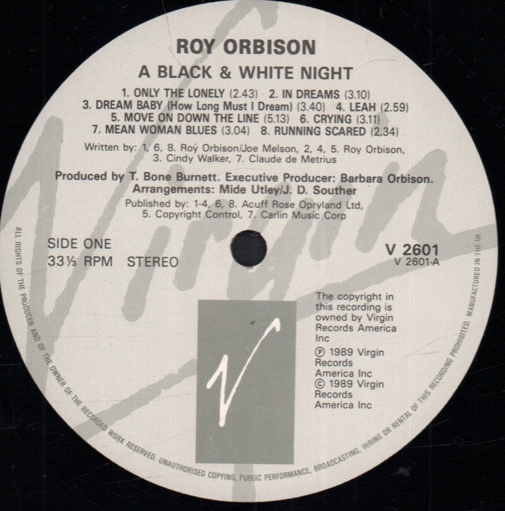 Roy Orbison And Friends - A Black And White Night Live - Lp