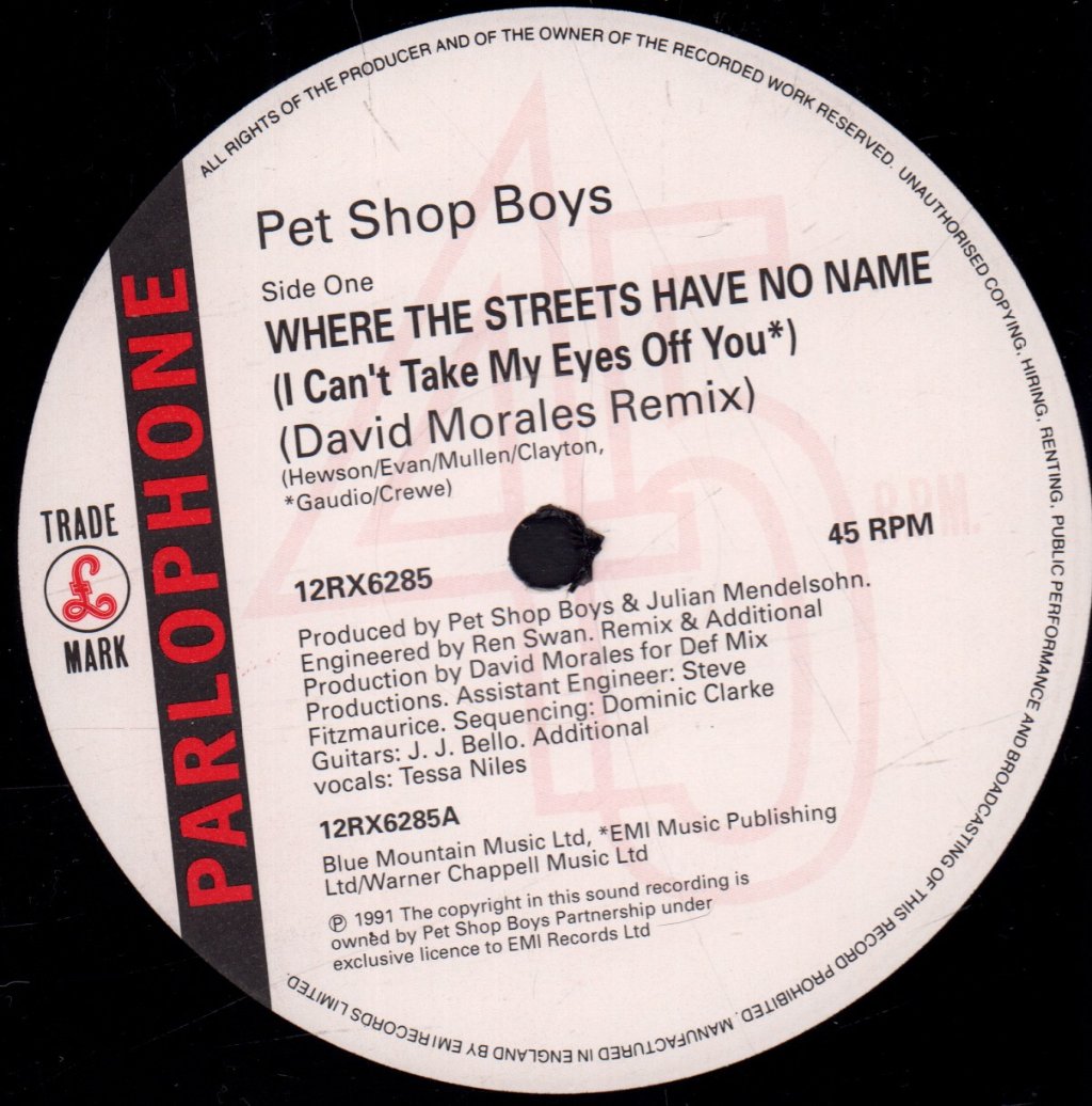 Pet Shop Boys - Where The Streets Have No Name - 12 Inch