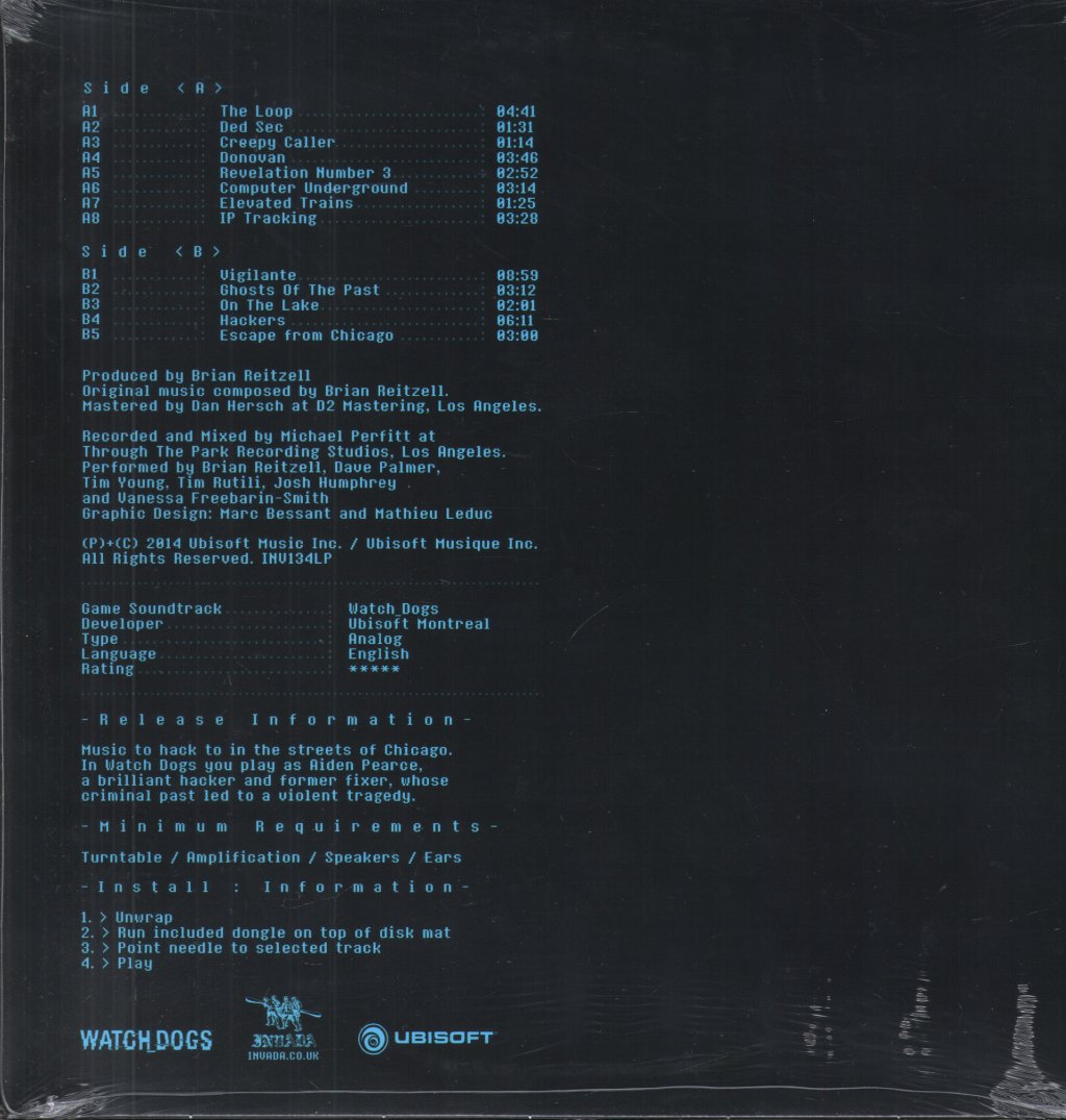 Brian Reitzell - Watch_Dogs - Lp