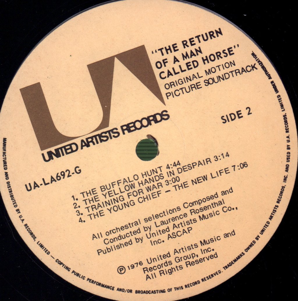 Laurence Rosenthal - Return Of A Man Called Horse (Original Motion Picture Soundtrack) - Lp