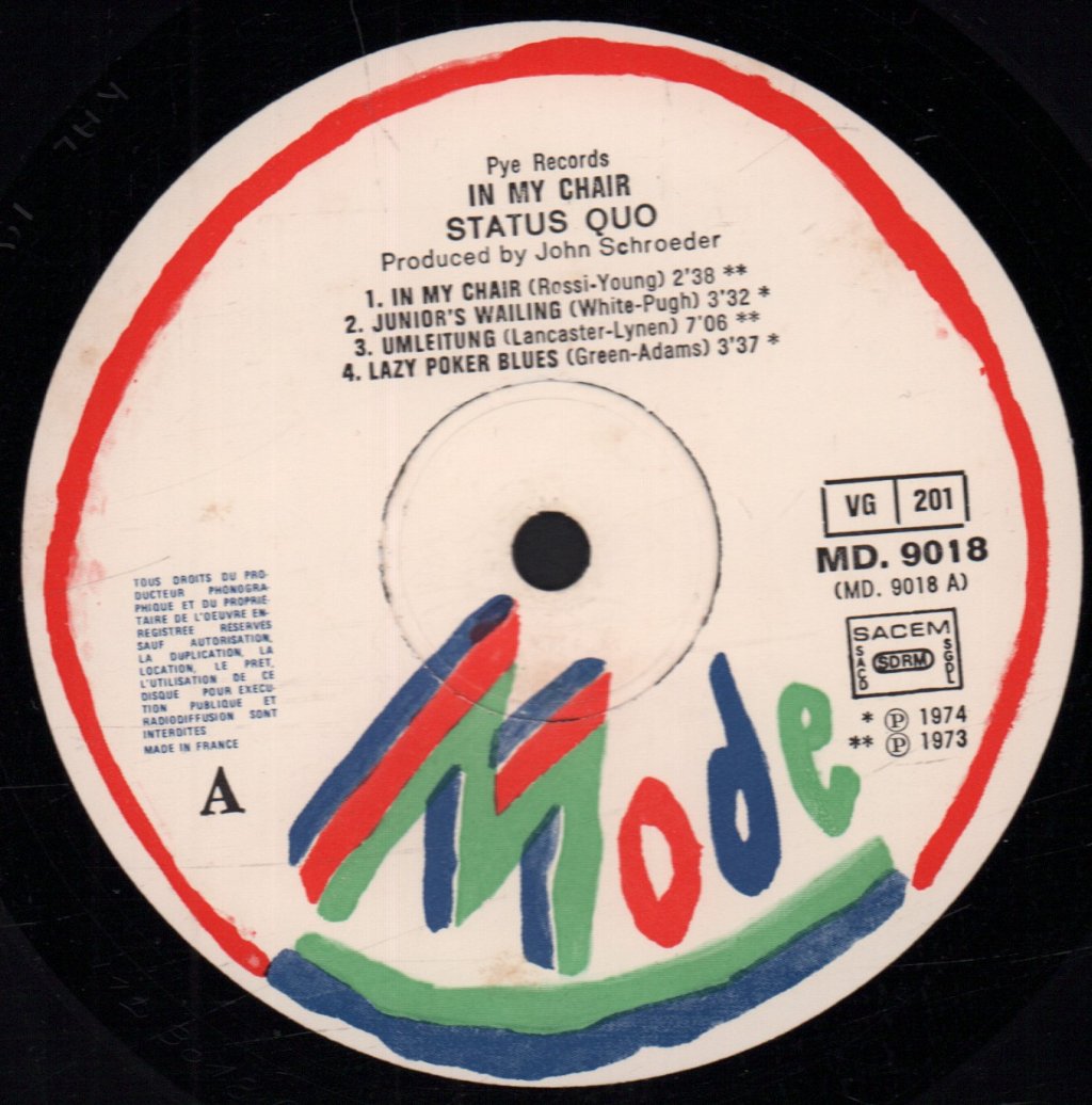 Status Quo - In My Chair - Lp