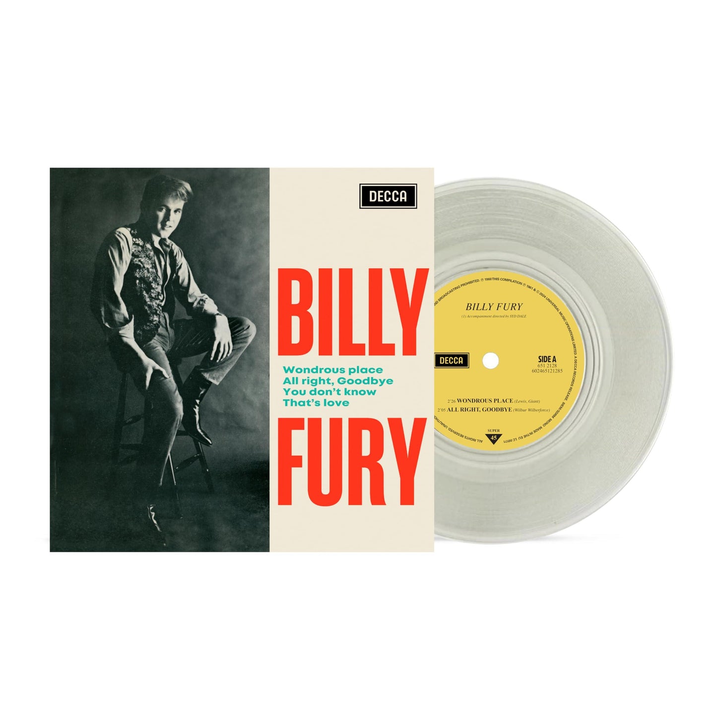 Billy Fury - Wondrous Place - 7 Inch