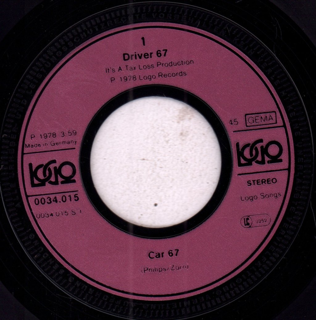 Driver 67 - Car 67 - 7 Inch