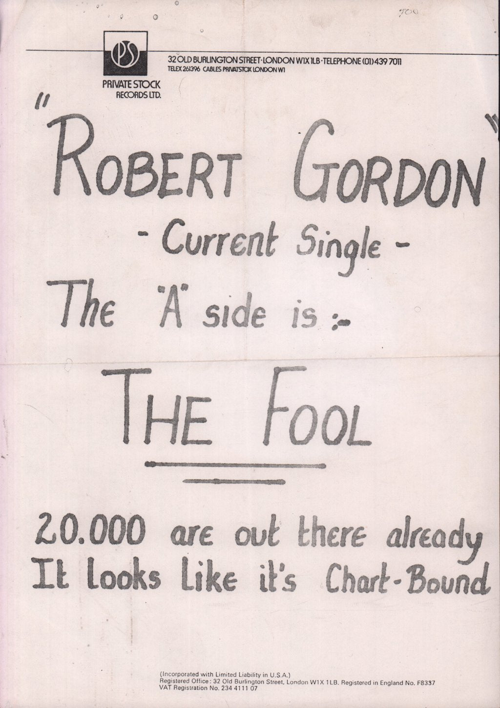 Robert Gordon - Endless Sleep - 12 Inch
