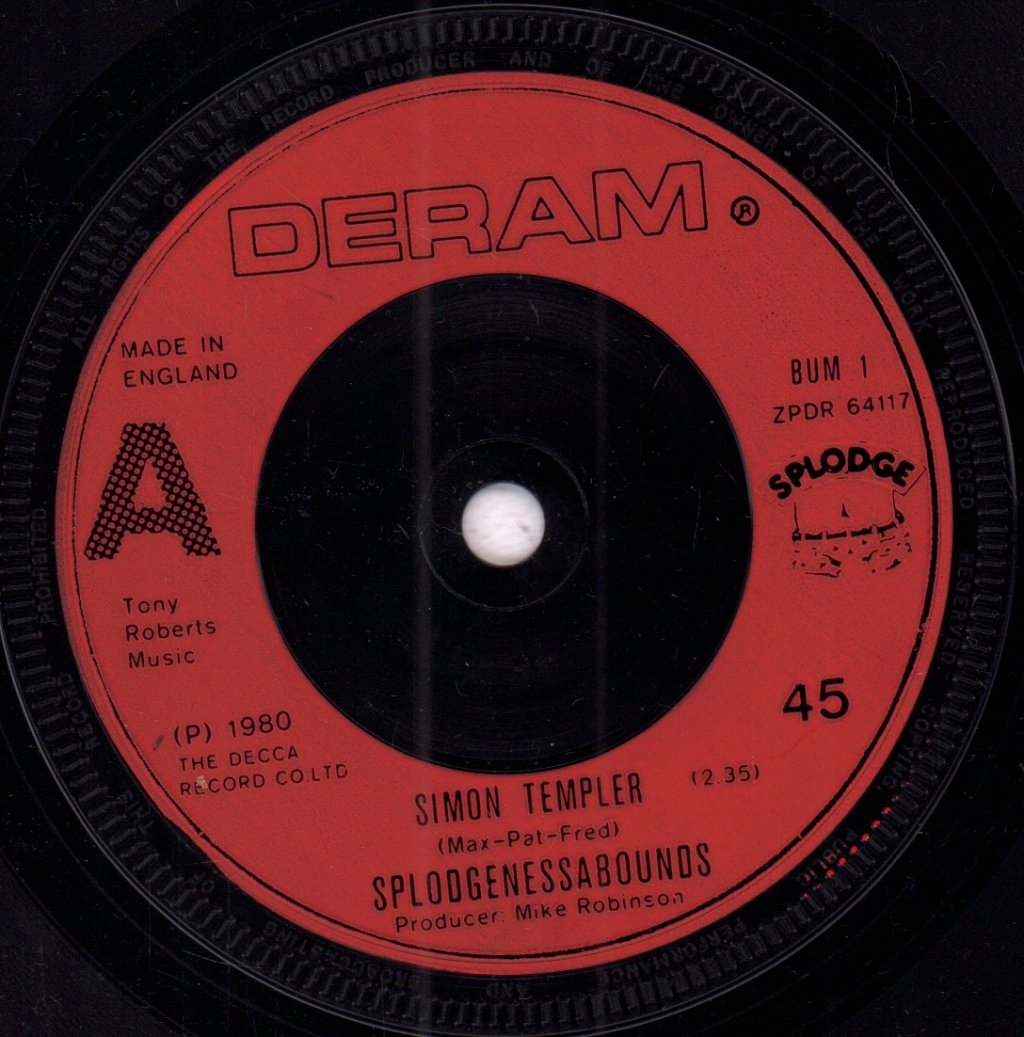 Splodgenessabounds - Simon Templer - 7 Inch