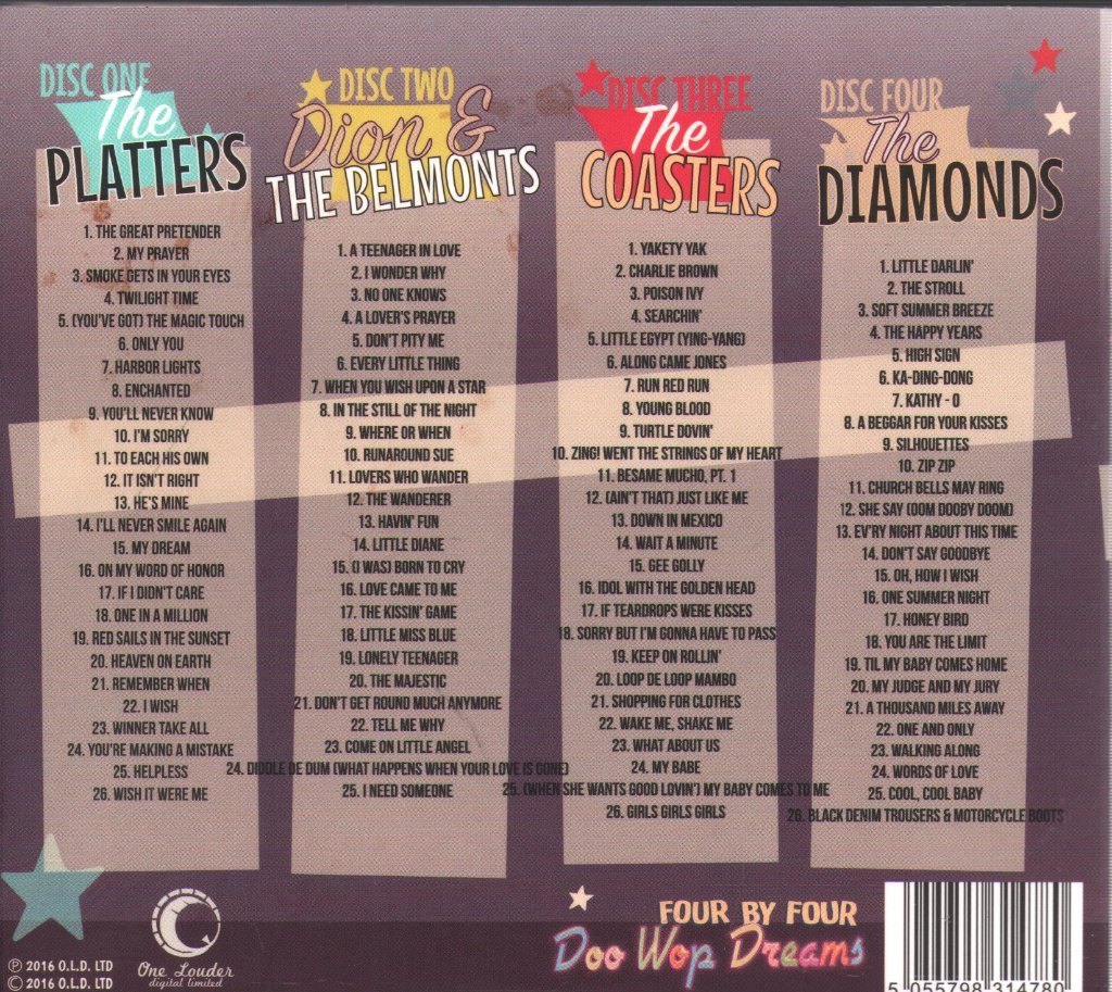 Various Artists - Doo Wop Dreams - Four By Four - Cd Set