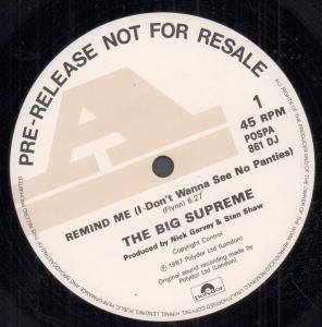 Big Supreme - Remind Me - 12 Inch