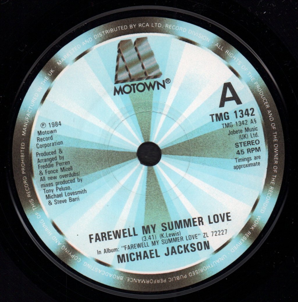 Michael Jackson - Farewell My Summer Love - 7 Inch