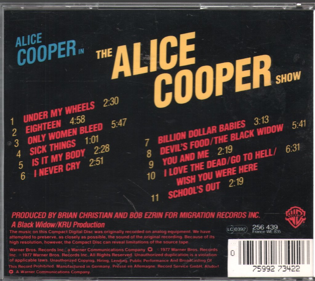 Alice Cooper - Alice Cooper Show - Cd