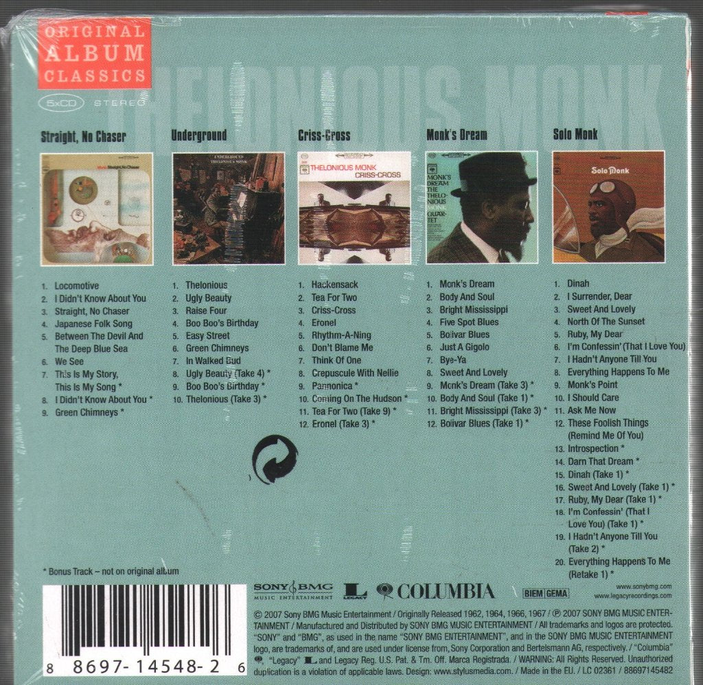 Thelonious Monk - Original Album Classics - Cd Set
