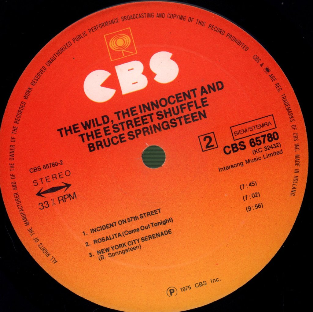 Bruce Springsteen - Wild The Innocent And The E Street Shuffle - Lp