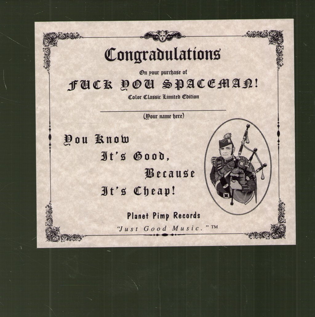 Various Artists - Fuck You Spaceman! - 7 Inch