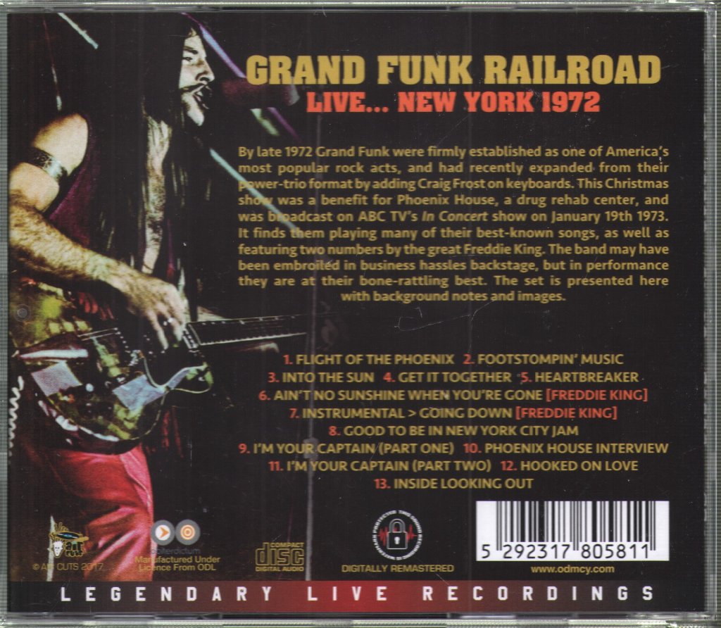 Grand Funk Railroad - Live ... New York 1972 - Cd