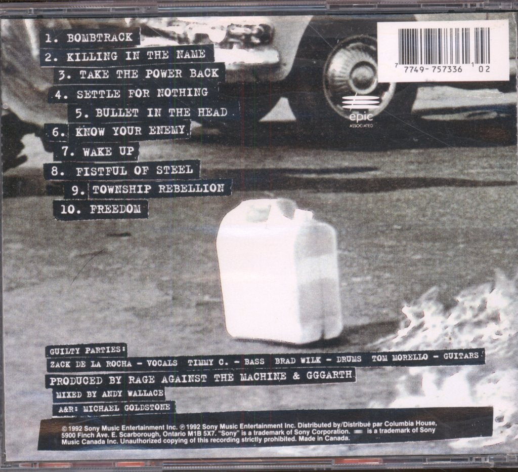 Rage Against The Machine - Rage Against The Machine - Cd