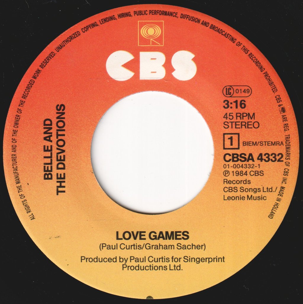 Belle And The Devotions (Eurovision) - Love Games - 7 Inch