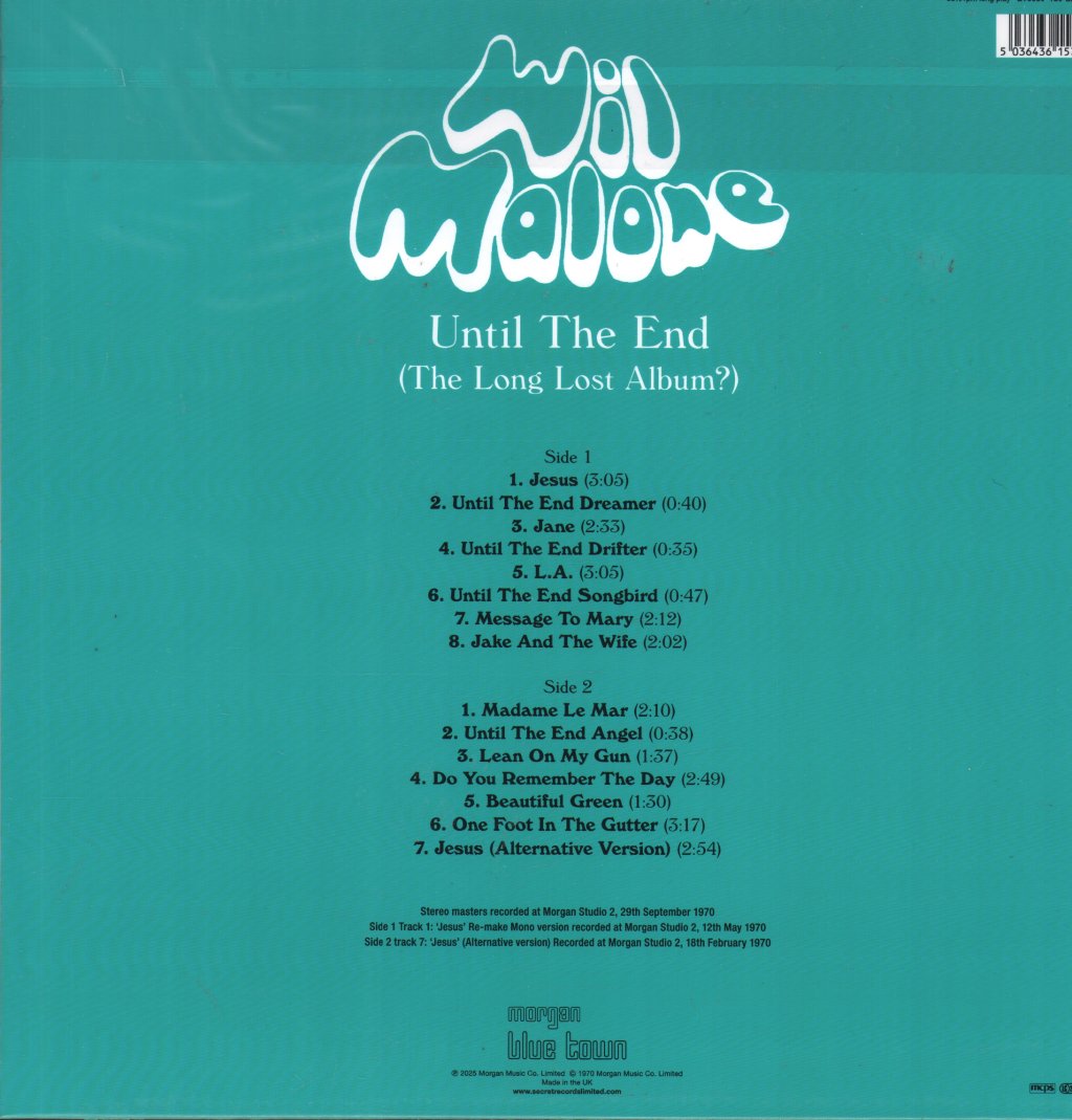 Wil Malone - Until the End (The Long Lost Album?) - Lp