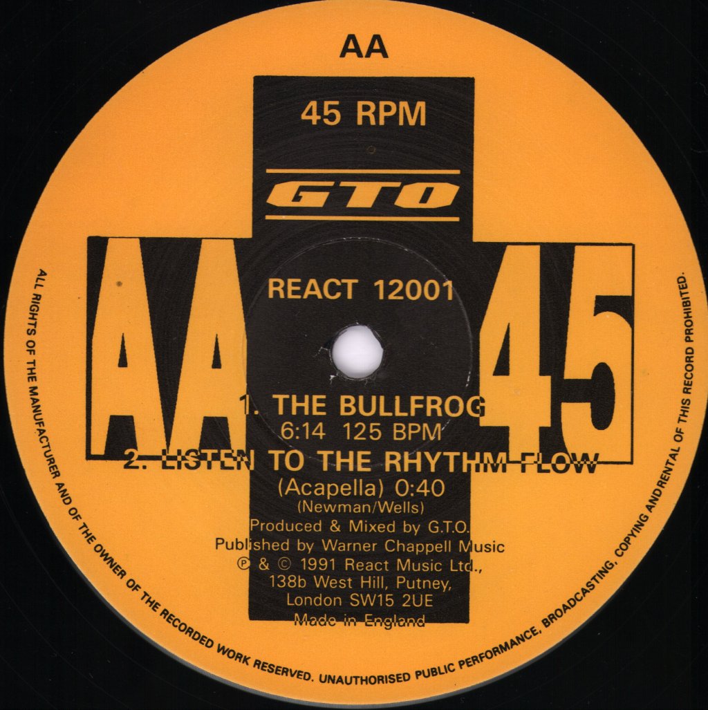 GTO - Listen To The Rhythm Flow - 12 Inch