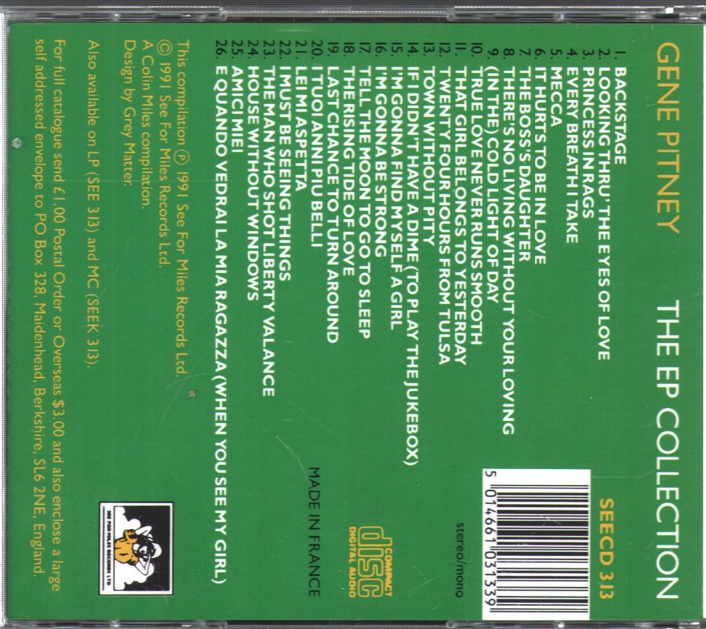 Gene Pitney - EP Collection - Cd