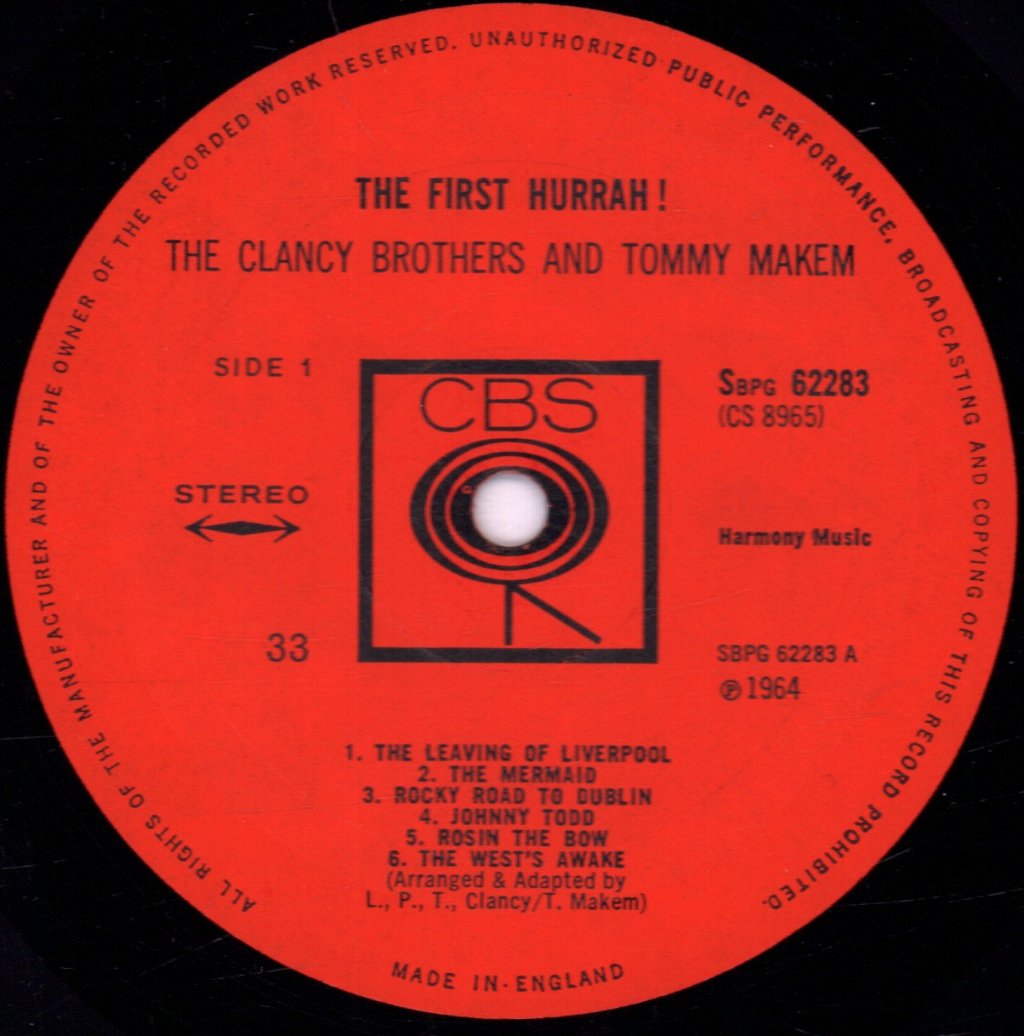 Clancy Brothers And Tommy Makem - First Hurrah - Lp