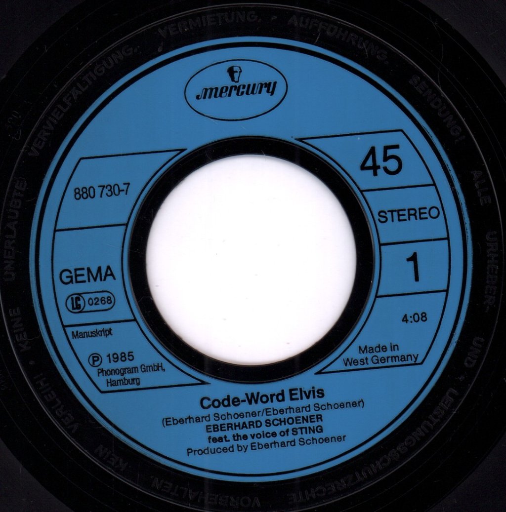 Eberhard Schoener Featuring Sting - Code Word Elvis - 7 Inch
