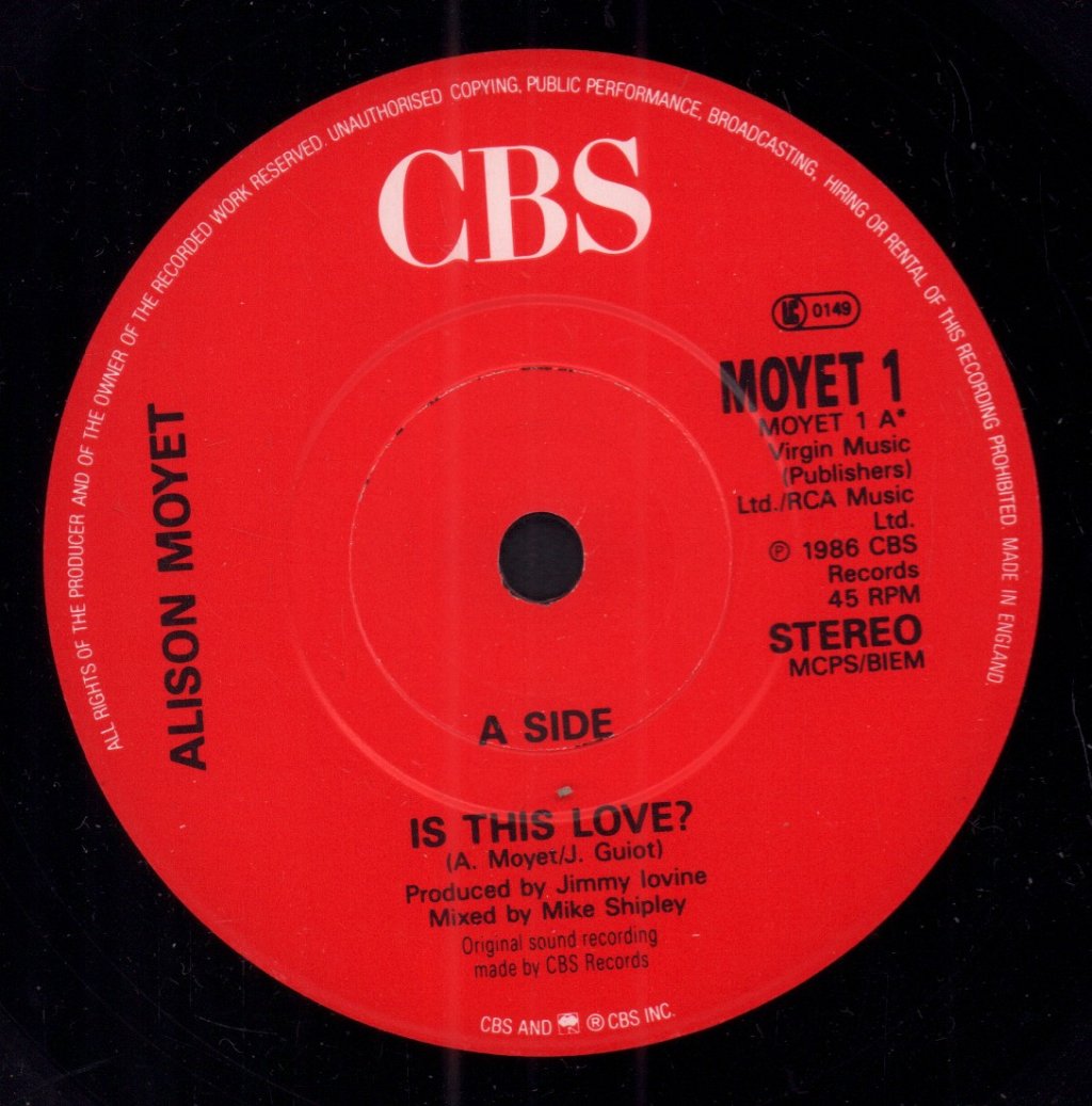 Alison Moyet - Is This Love - 7 Inch