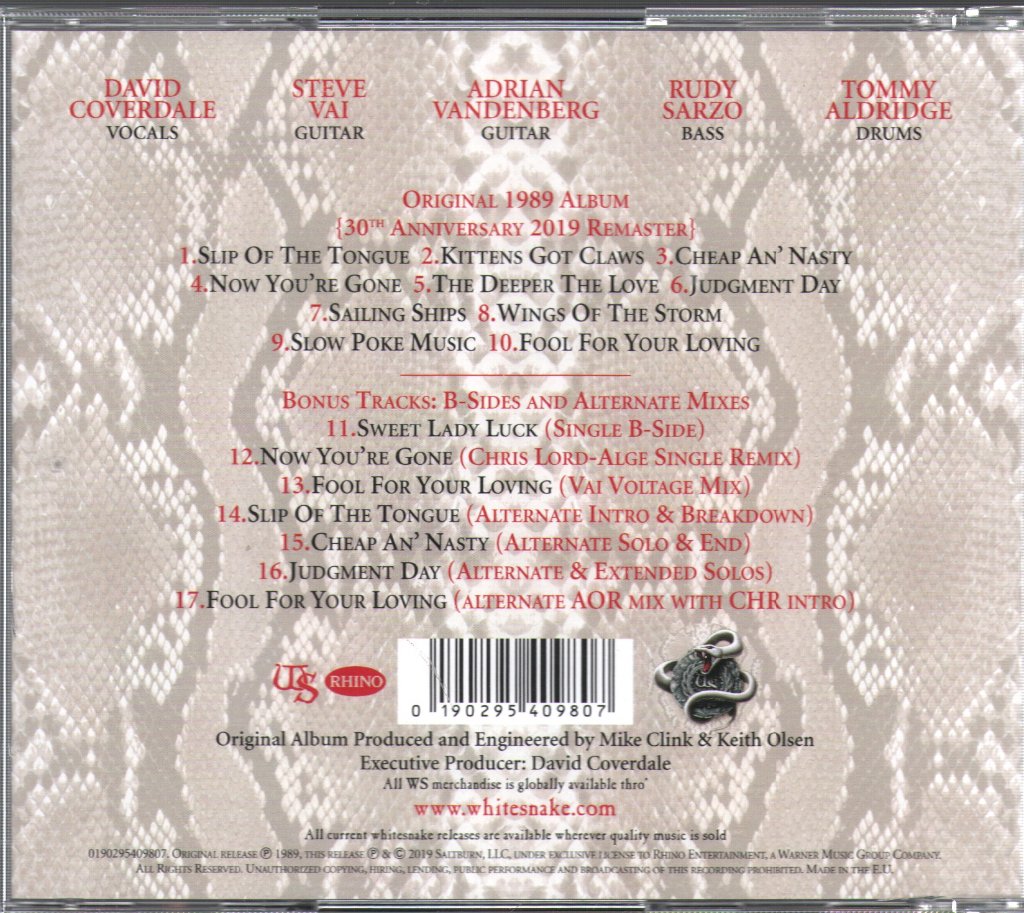 Whitesnake - Slip Of The Tongue - Cd