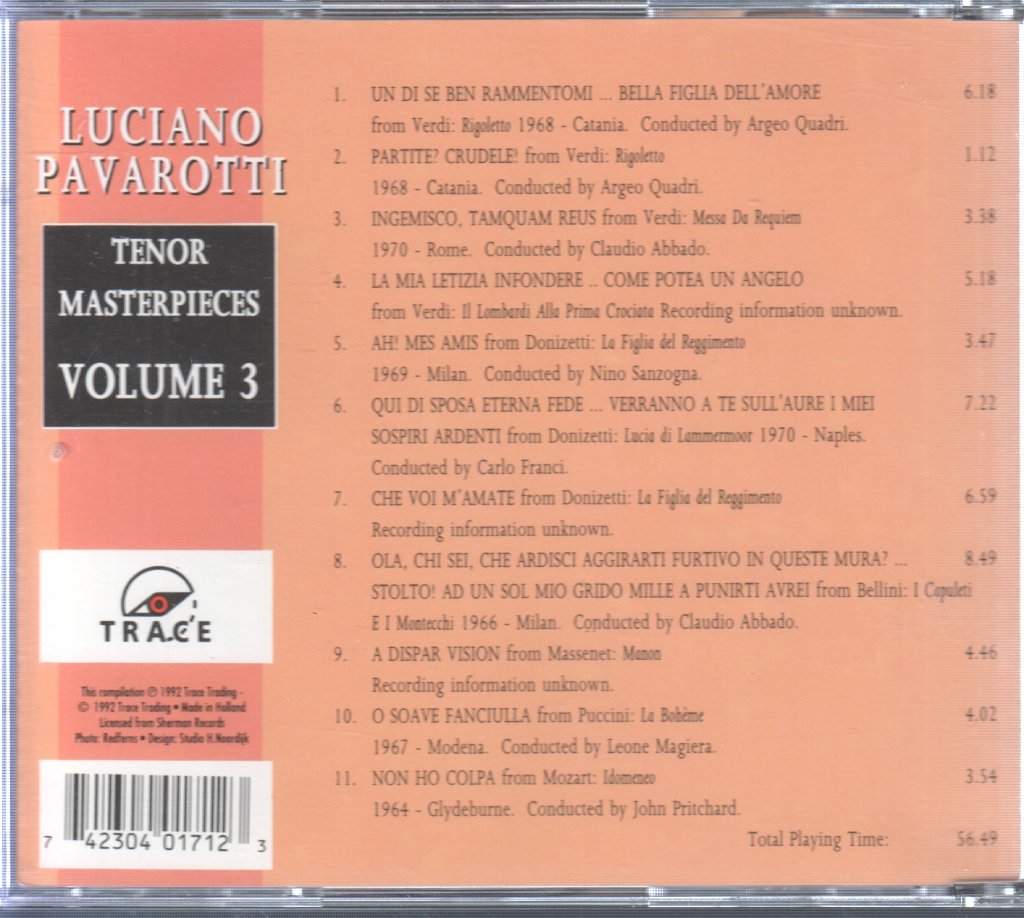 Luciano Pavarotti - World Of Luciano Pavarotti Tenor Masterpieces Volume 3 - Cd