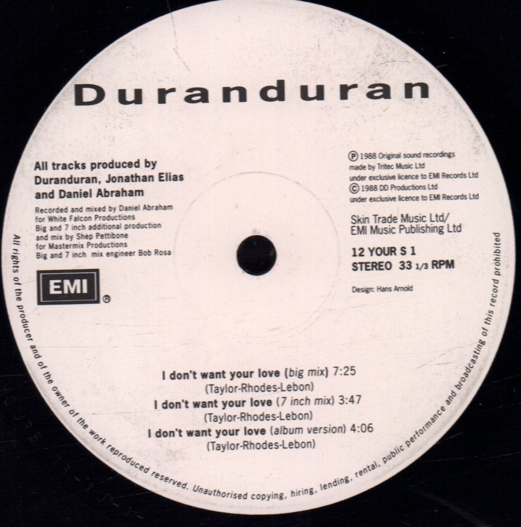 Duran Duran - I Don't Want Your Love - 12 Inch